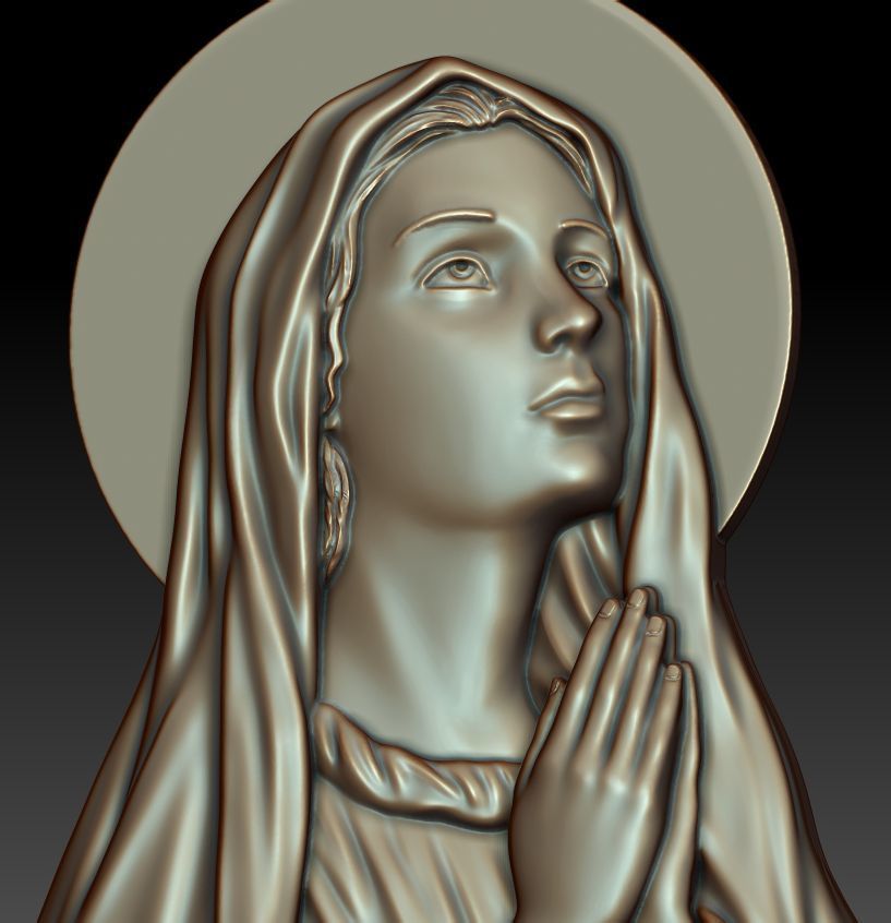 Virgin Mary 3D print model_6
