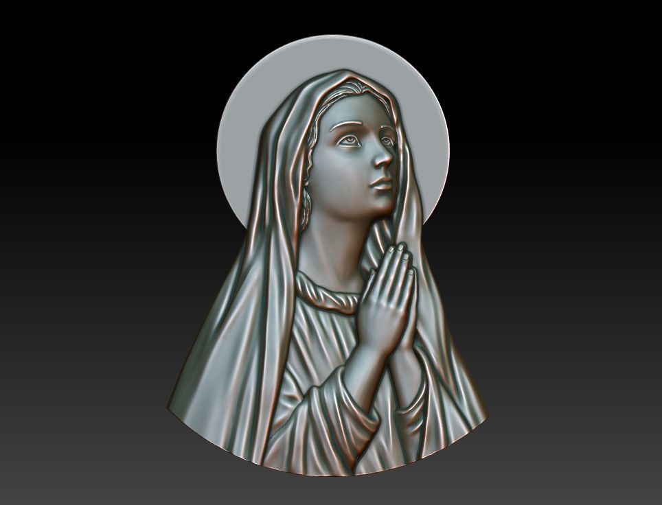 Virgin Mary 3D print model_12