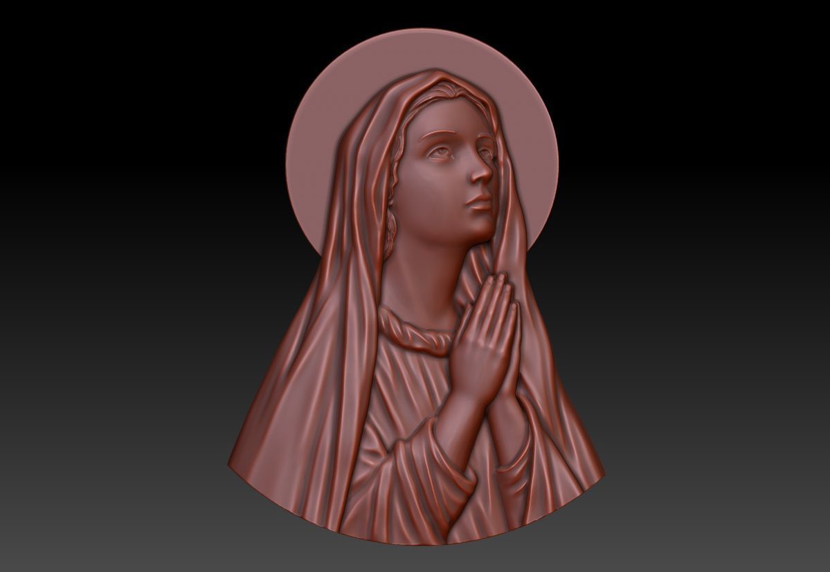Virgin Mary 3D print model_18