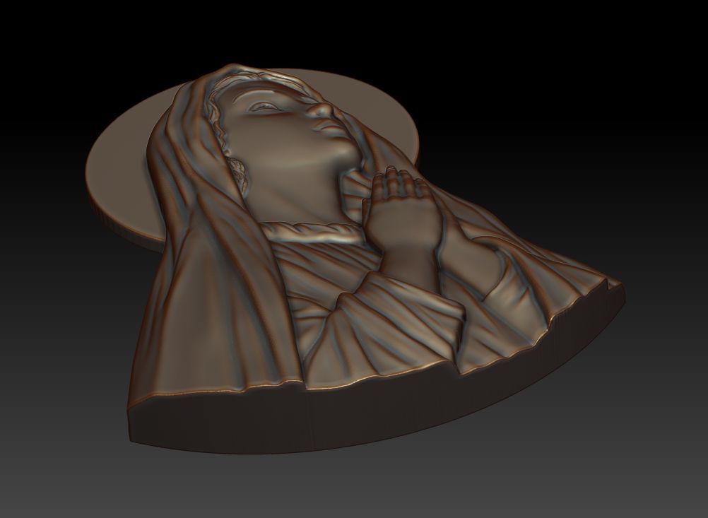 Virgin Mary 3D print model_7