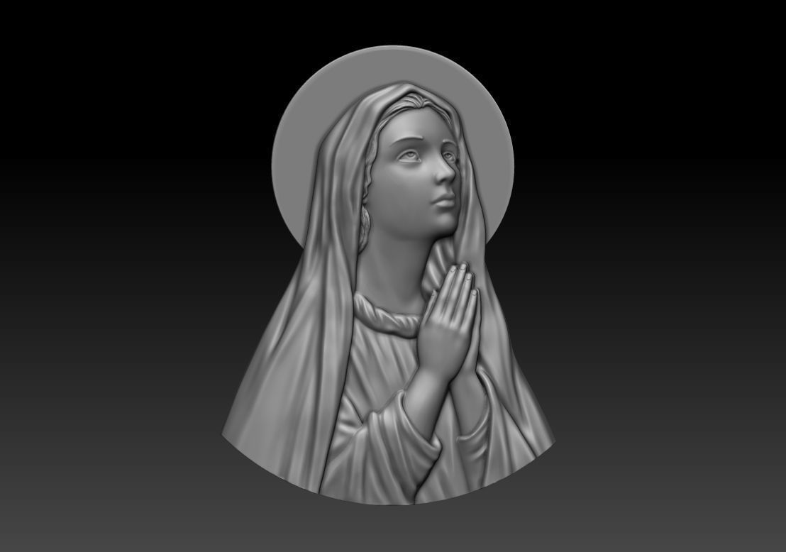 Virgin Mary 3D print model_15