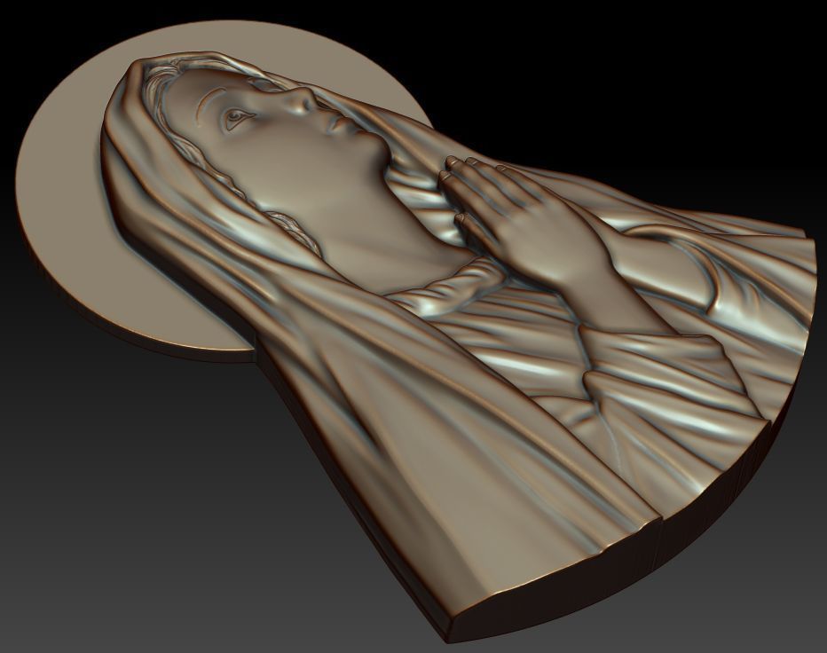Virgin Mary 3D print model_3
