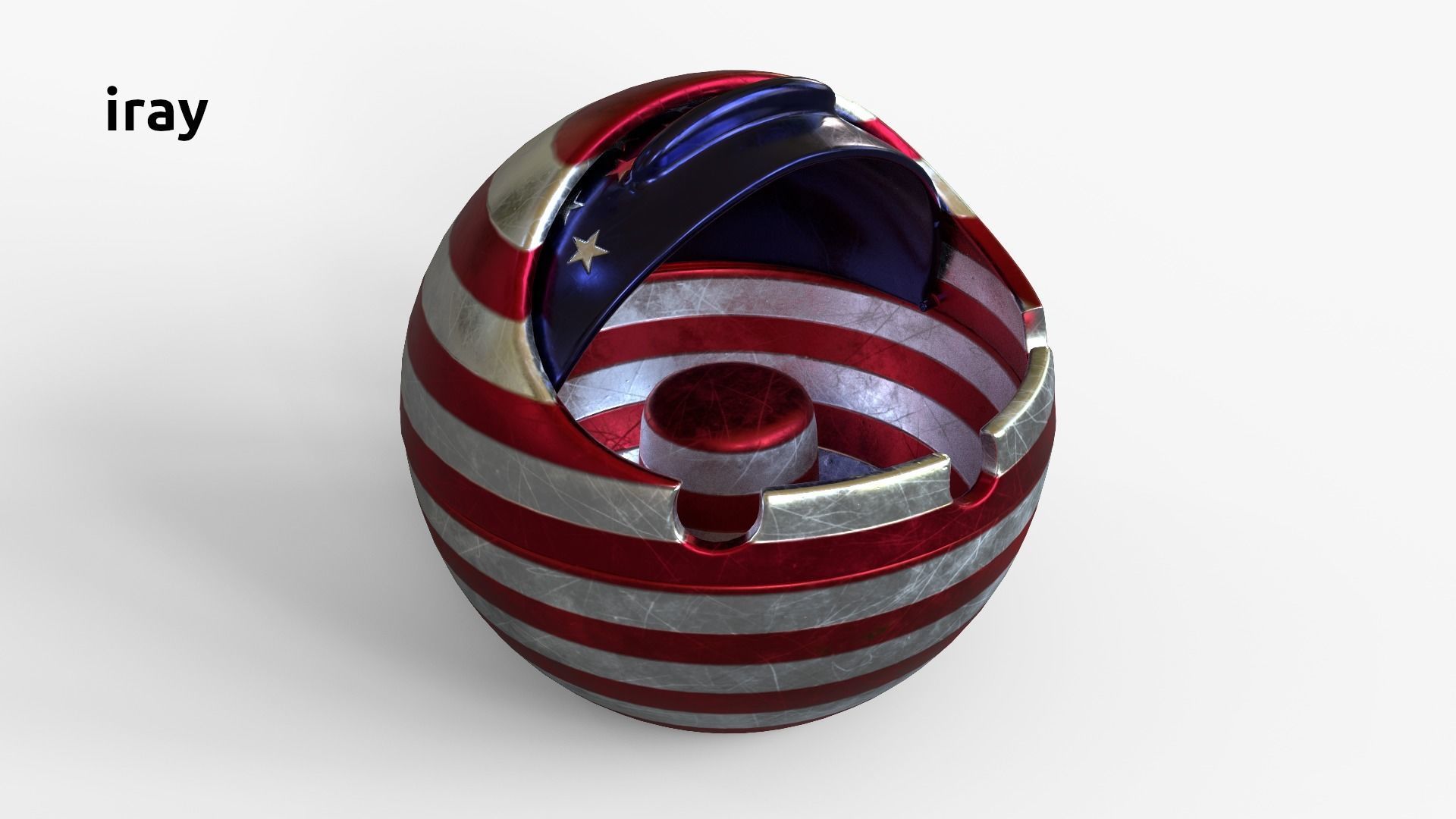 AshtrayUSA american flag shaped ball 3D model_7