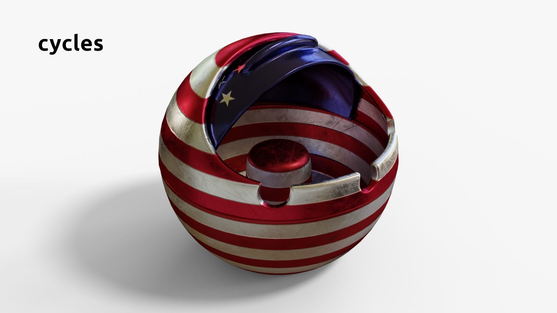 AshtrayUSA american flag shaped ball 3D model_6