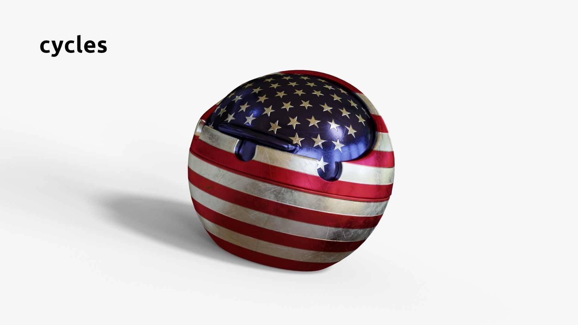 AshtrayUSA american flag shaped ball 3D model_4