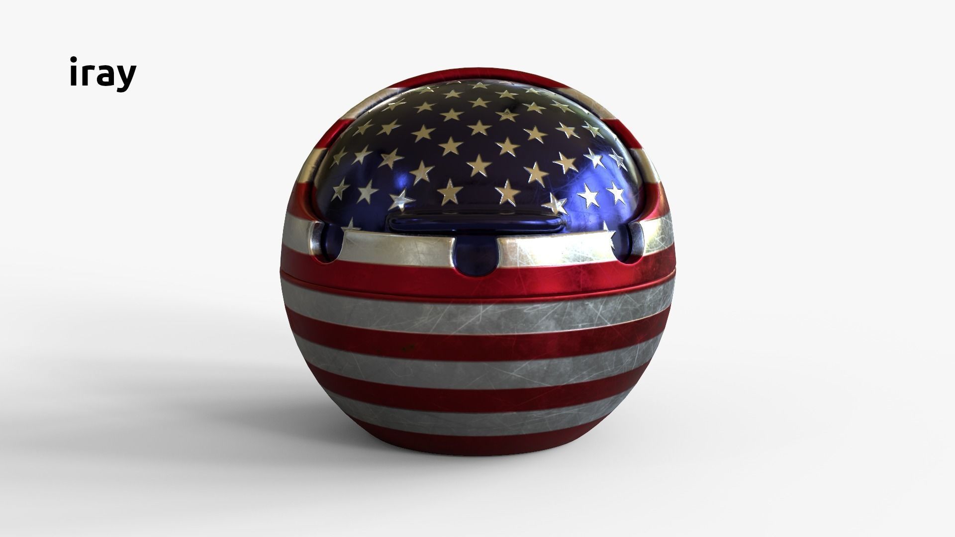 AshtrayUSA american flag shaped ball 3D model_3