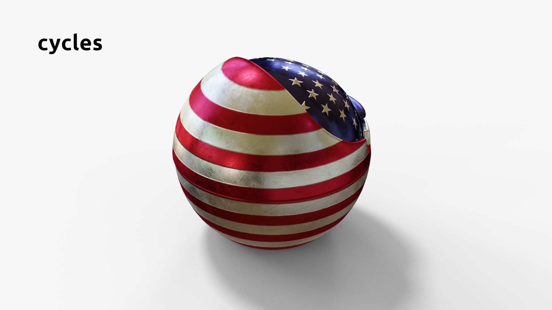 AshtrayUSA american flag shaped ball 3D model_8