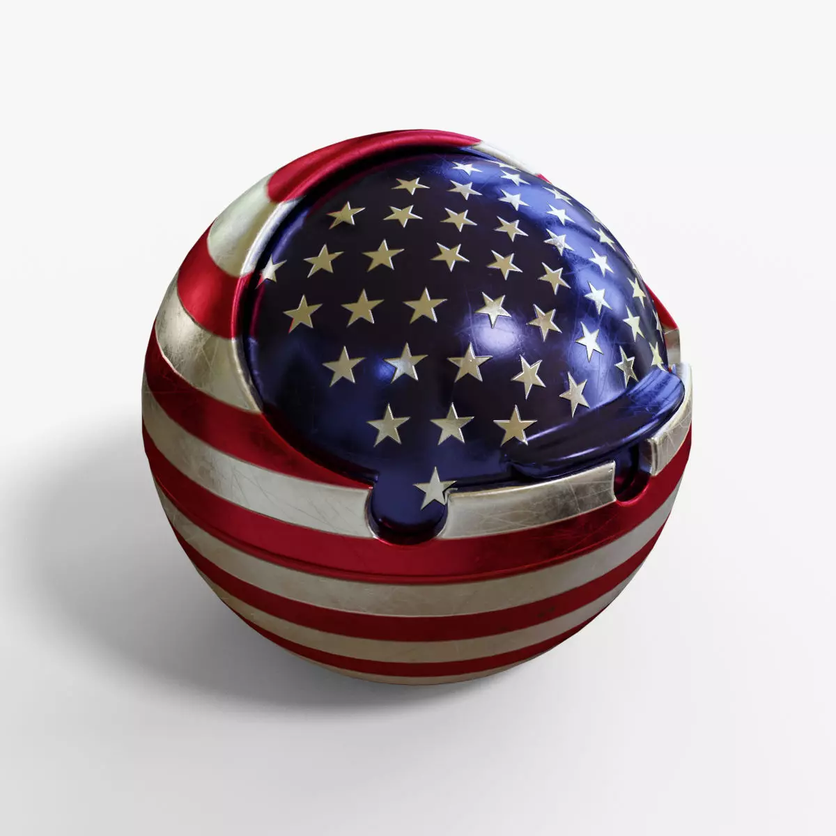 AshtrayUSA american flag shaped ball 3D model_0