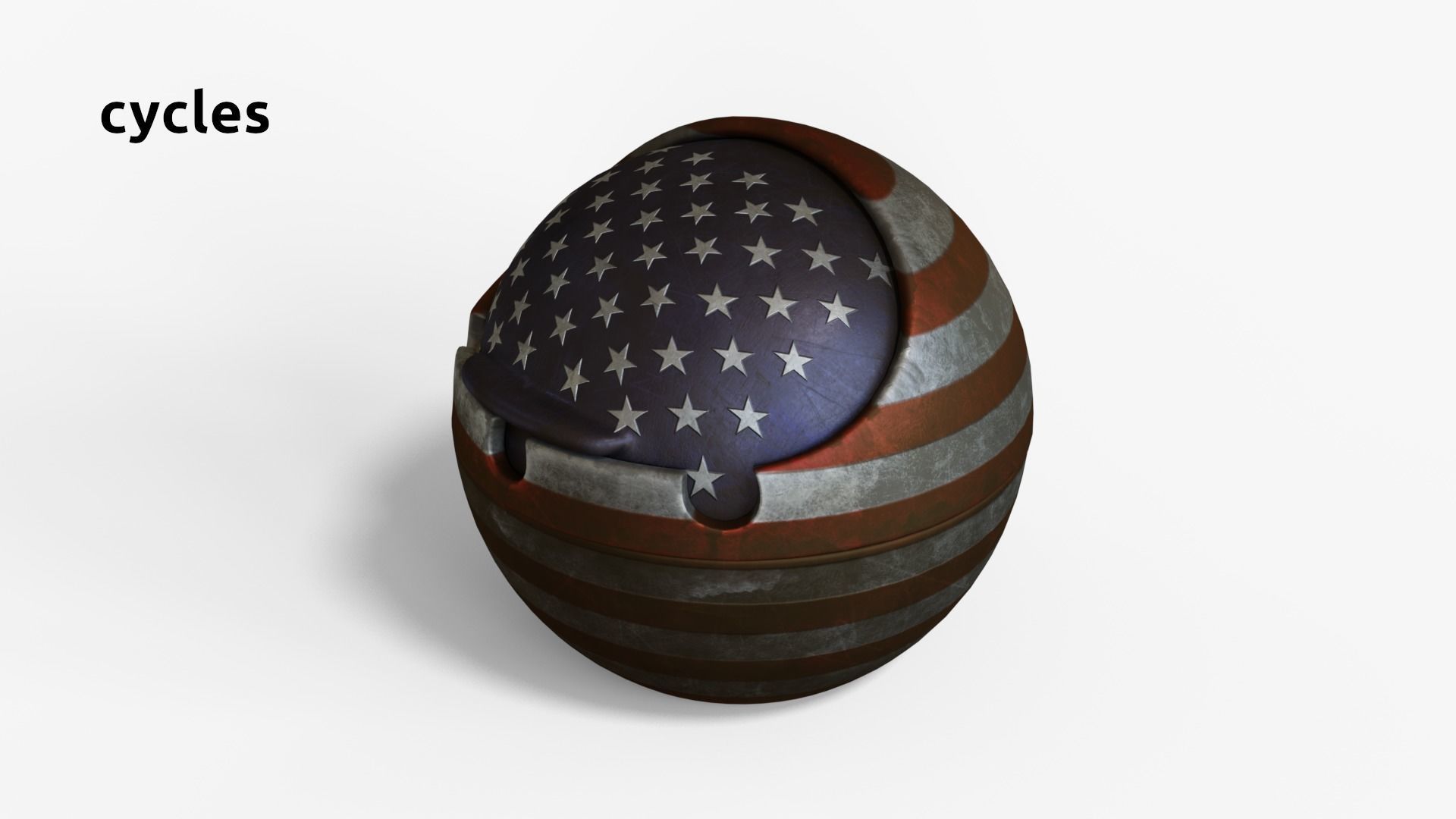 AshtrayUSA american flag shaped ball 3D model_16