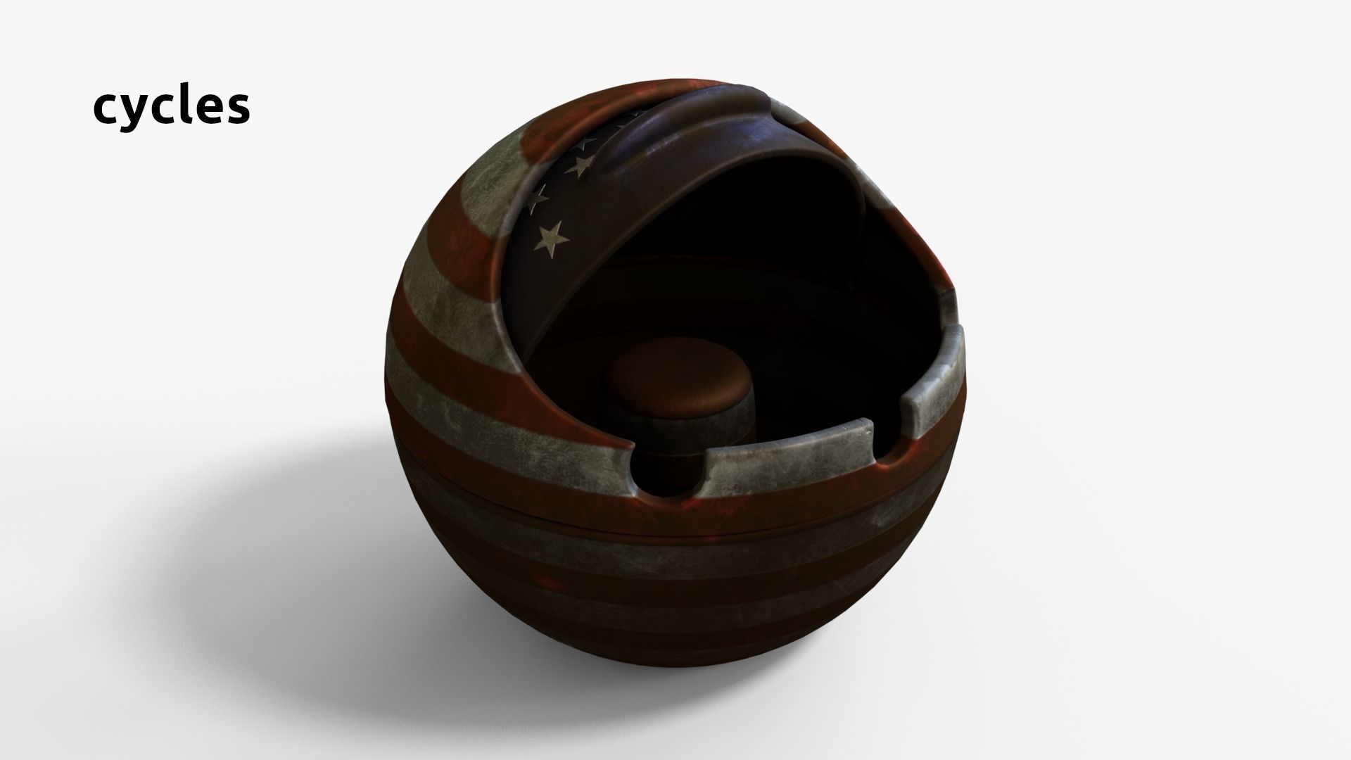AshtrayUSA american flag shaped ball 3D model_20