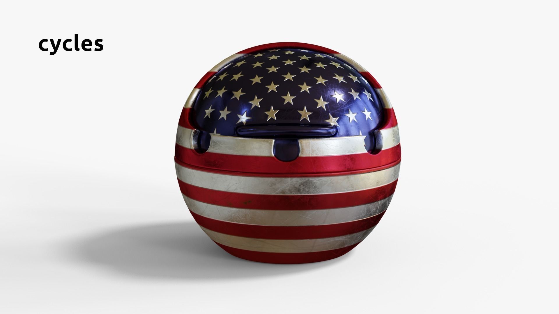 AshtrayUSA american flag shaped ball 3D model_2