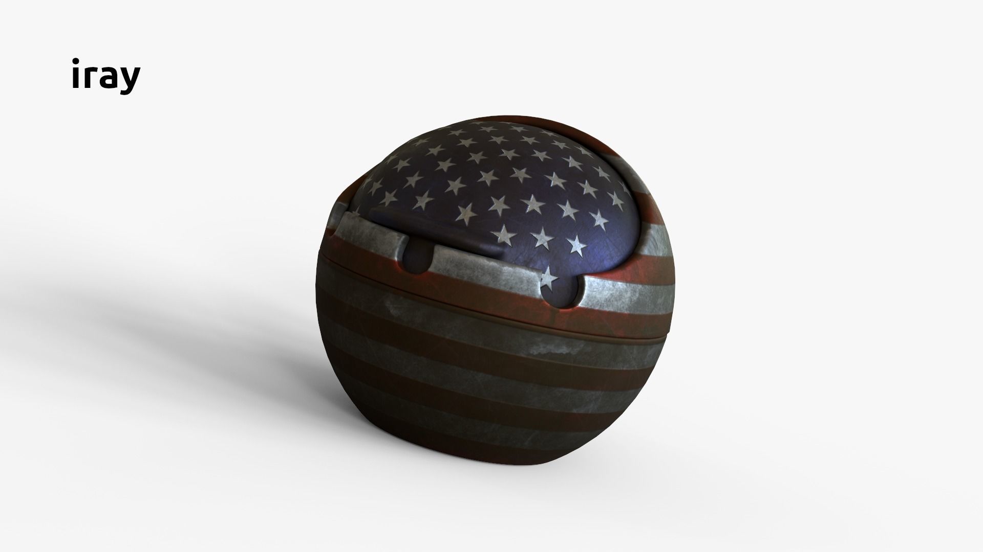 AshtrayUSA american flag shaped ball 3D model_19