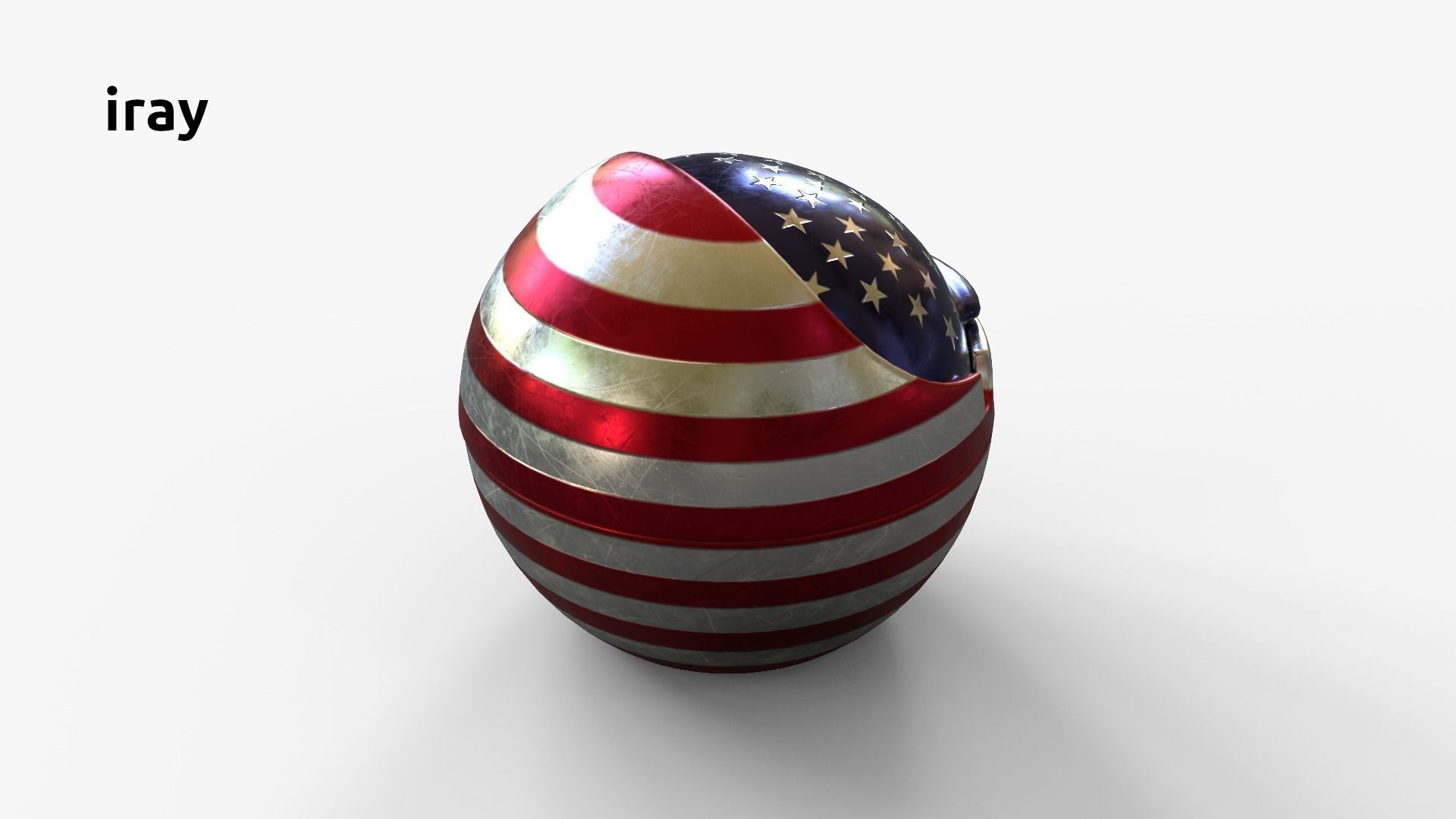 AshtrayUSA american flag shaped ball 3D model_9