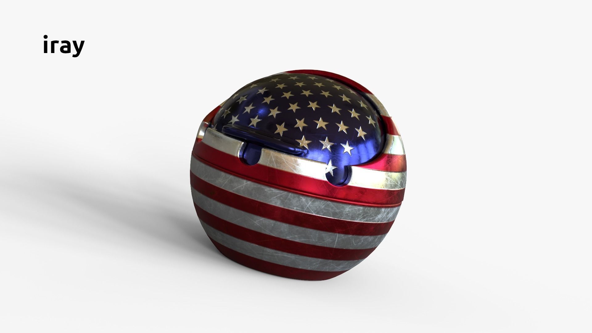 AshtrayUSA american flag shaped ball 3D model_5