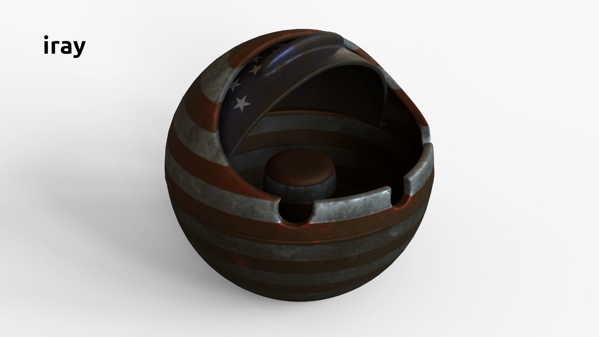 AshtrayUSA american flag shaped ball 3D model_21