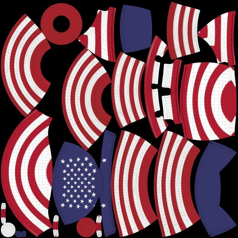 AshtrayUSA american flag shaped ball 3D model_25