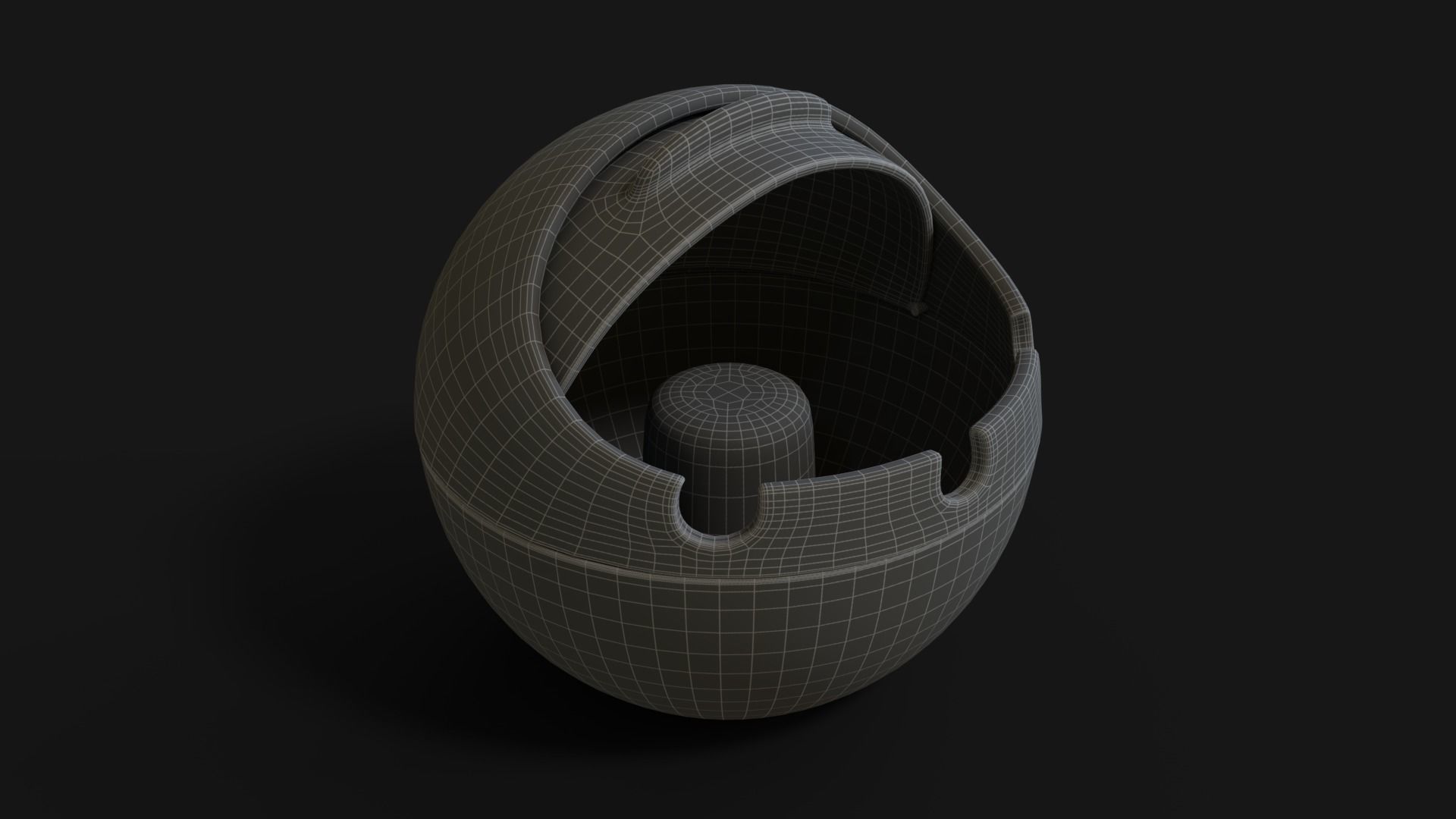 AshtrayUSA american flag shaped ball 3D model_24