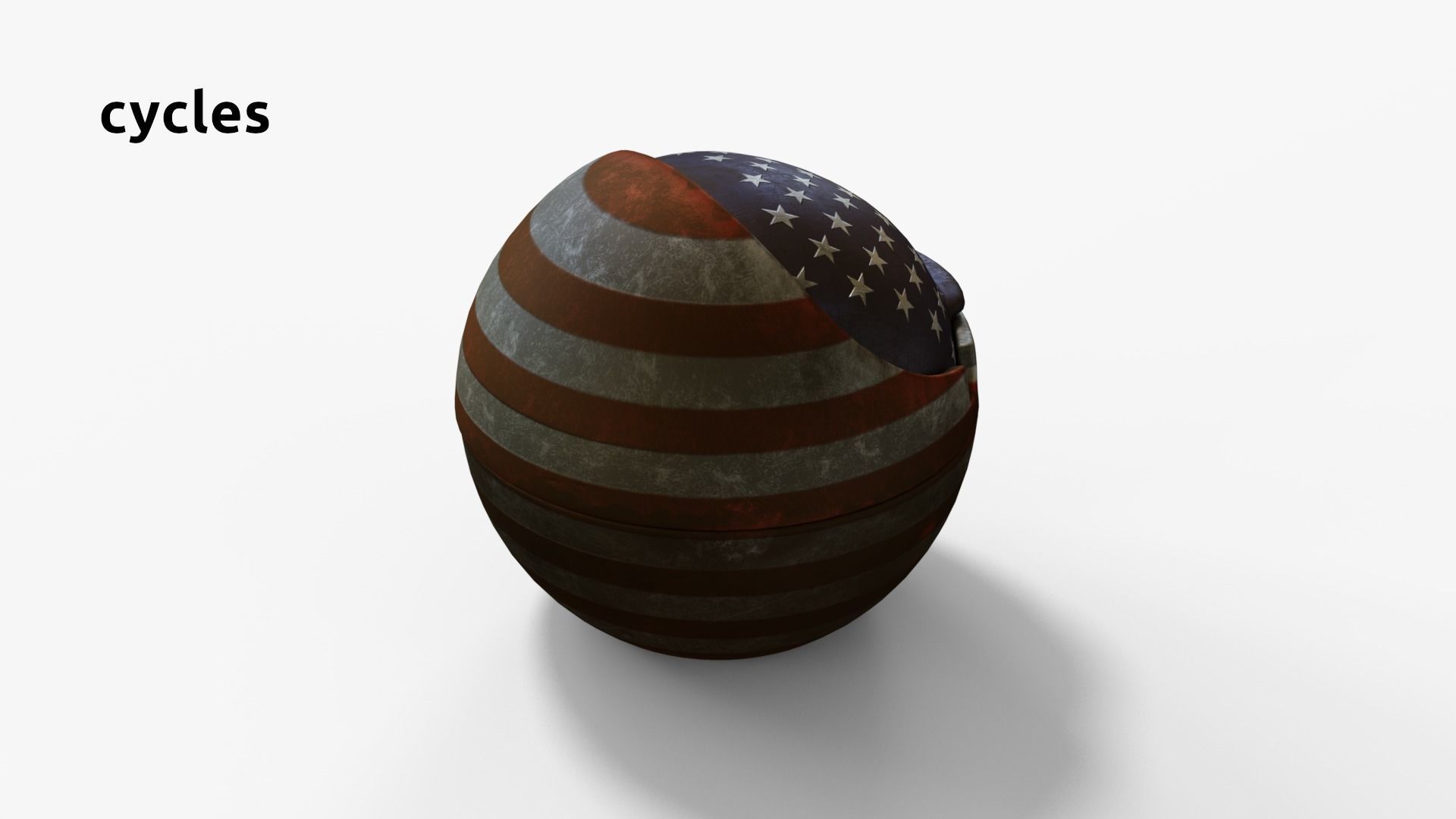 AshtrayUSA american flag shaped ball 3D model_14