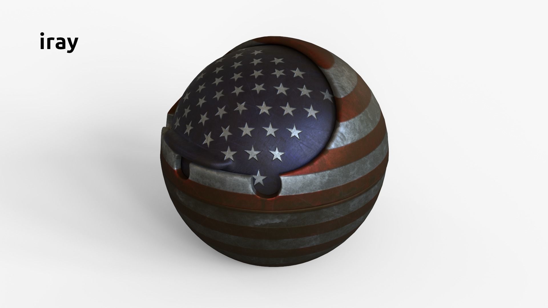 AshtrayUSA american flag shaped ball 3D model_17
