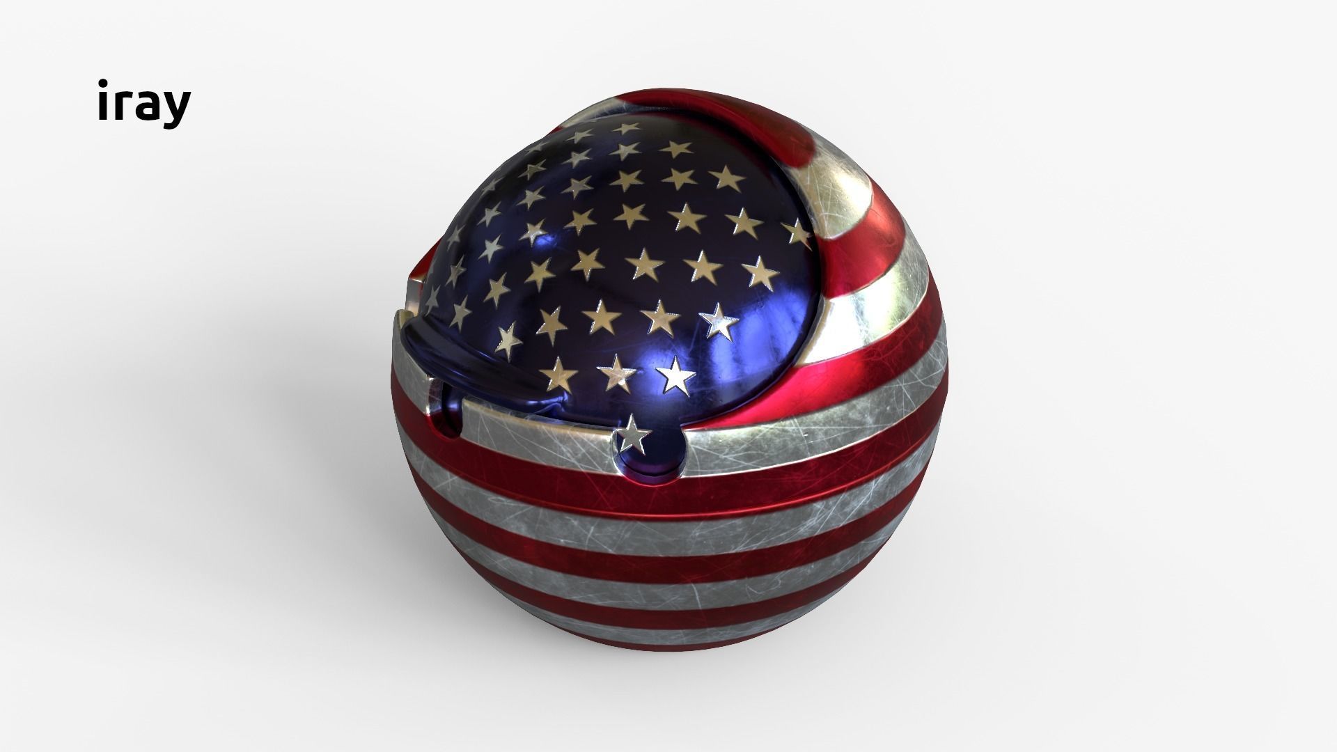 AshtrayUSA american flag shaped ball 3D model_11