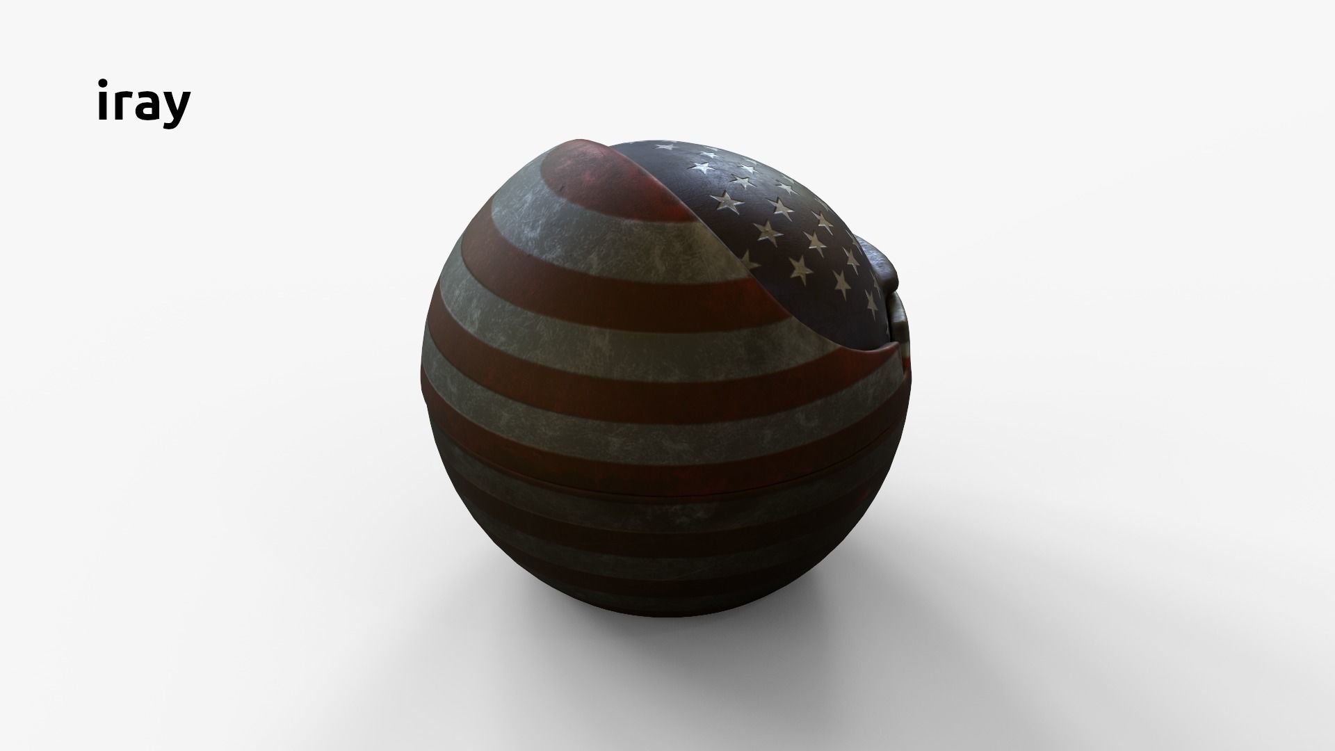 AshtrayUSA american flag shaped ball 3D model_15