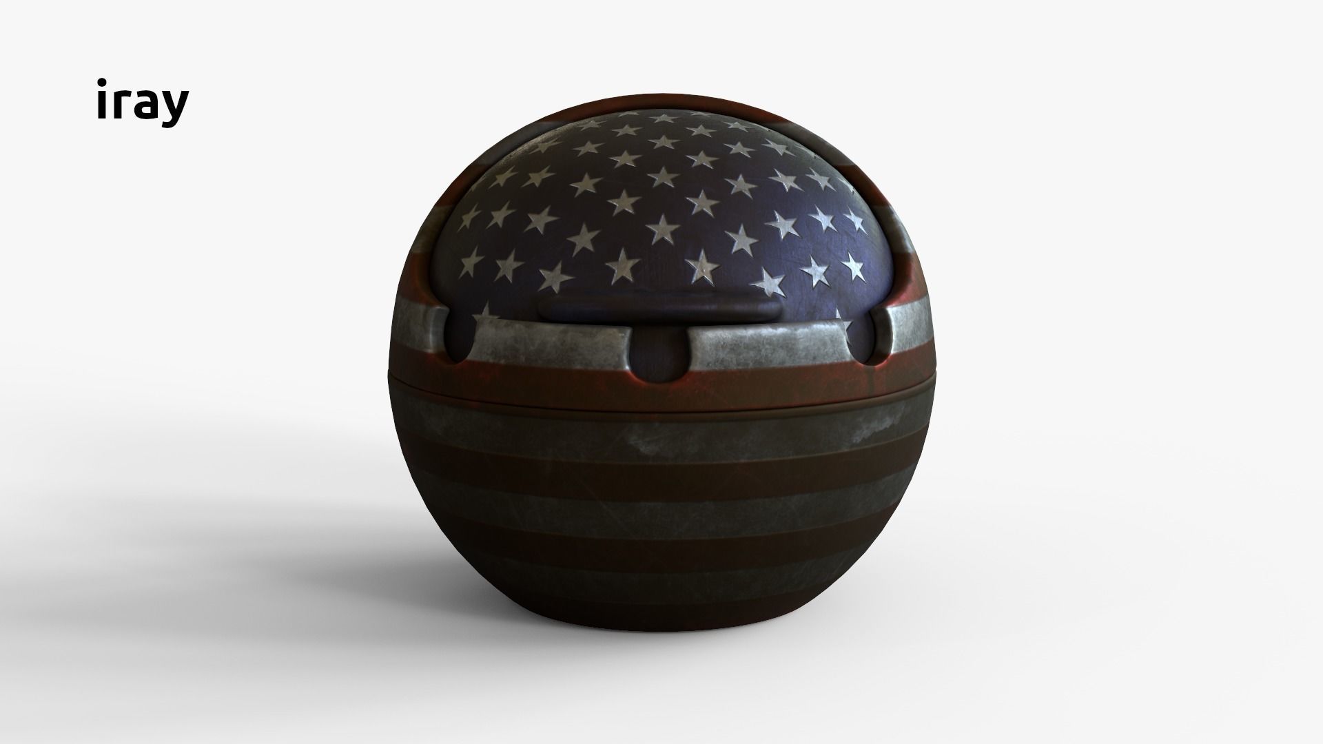 AshtrayUSA american flag shaped ball 3D model_13