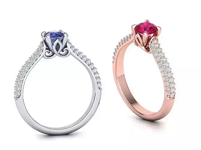 Paris Engagement ring  4claws design with 5mm stone