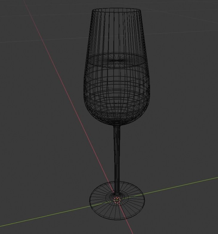 wineglass glass of wine on couch Low-poly 3D model_3