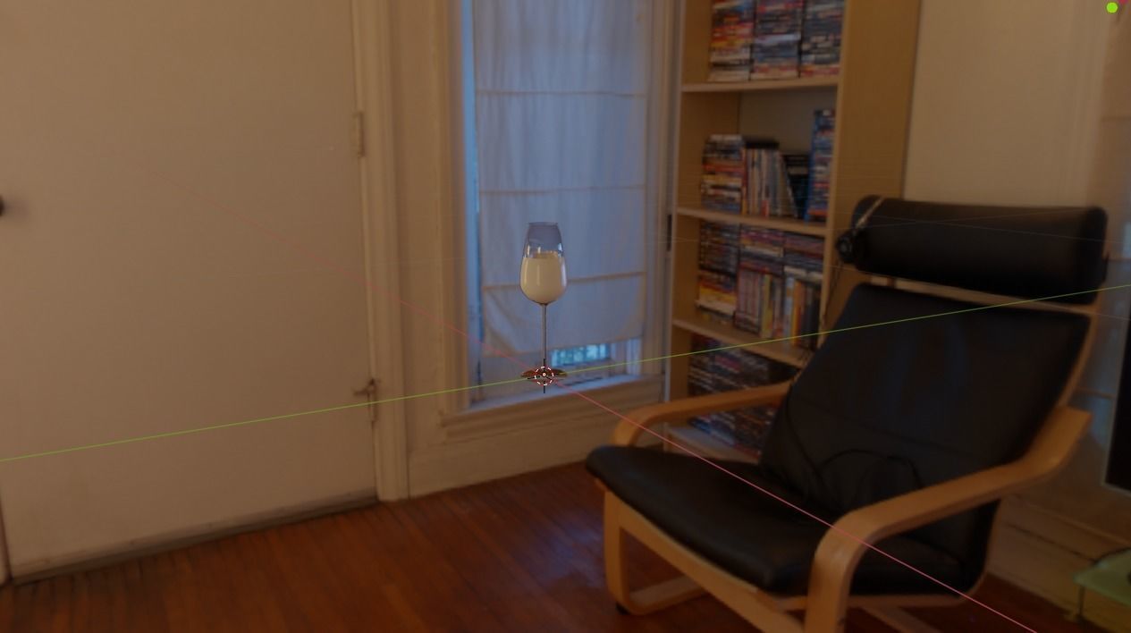 wineglass glass of wine on couch Low-poly 3D model_1