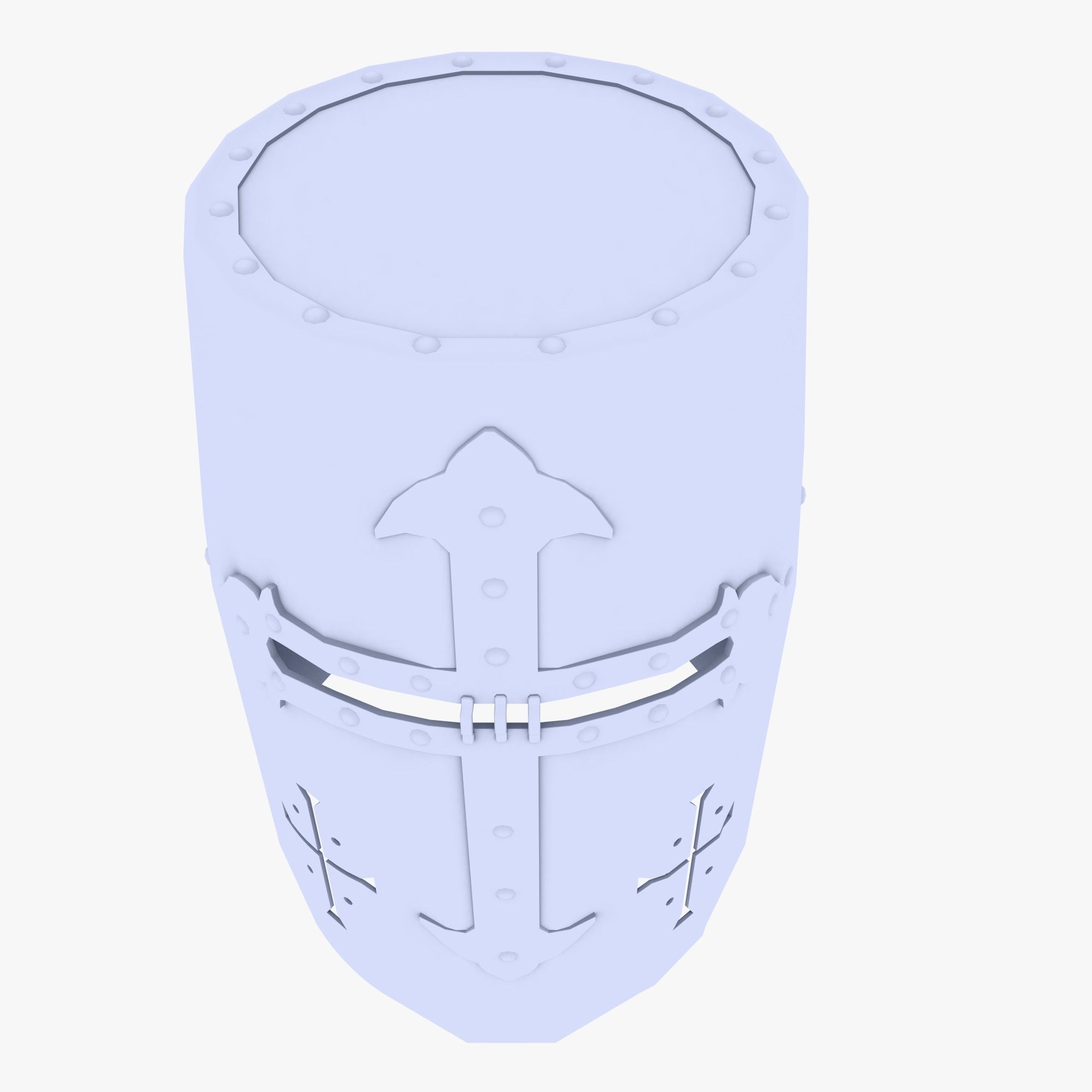 Templar Helmet Low-poly 3D model_2