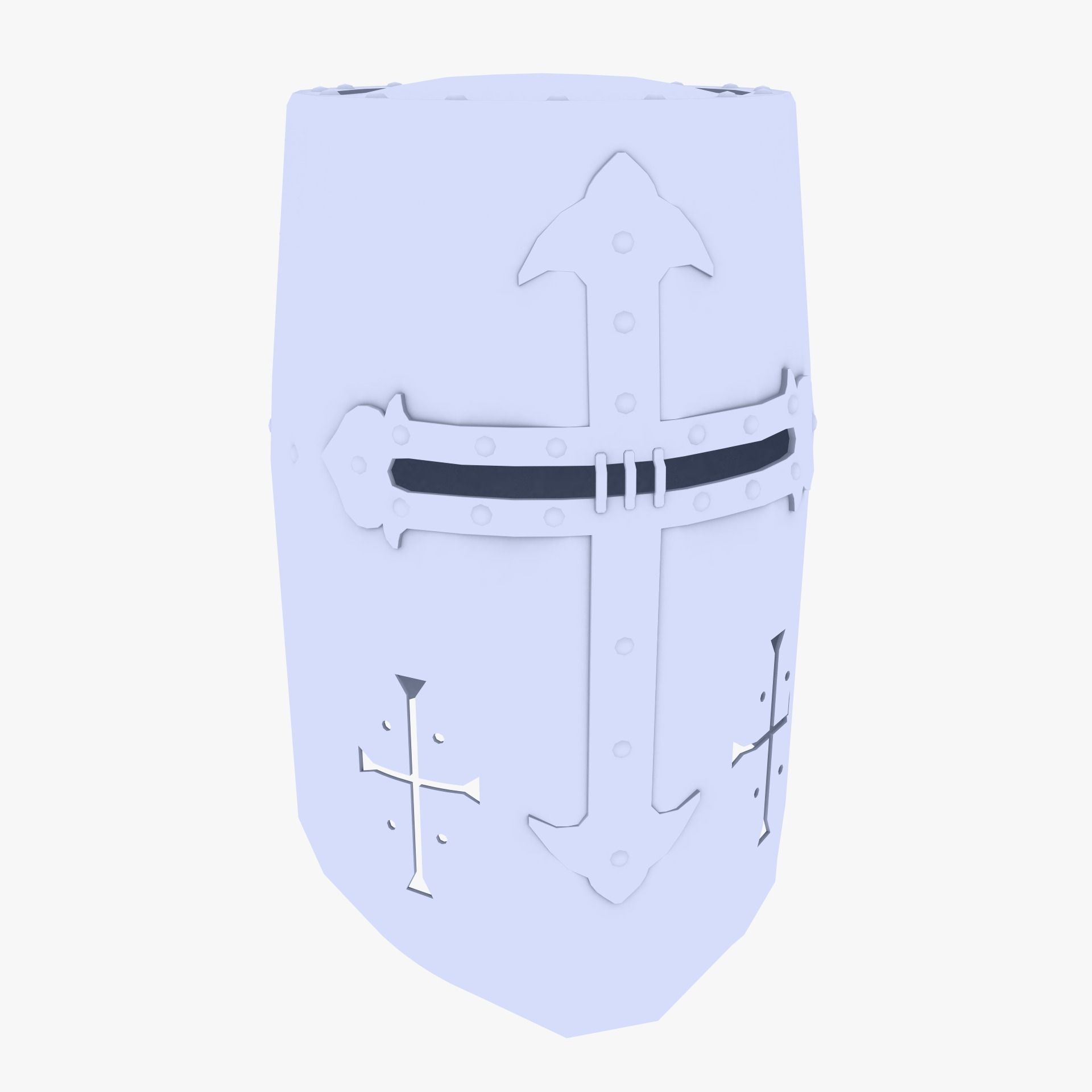 Templar Helmet Low-poly 3D model_1