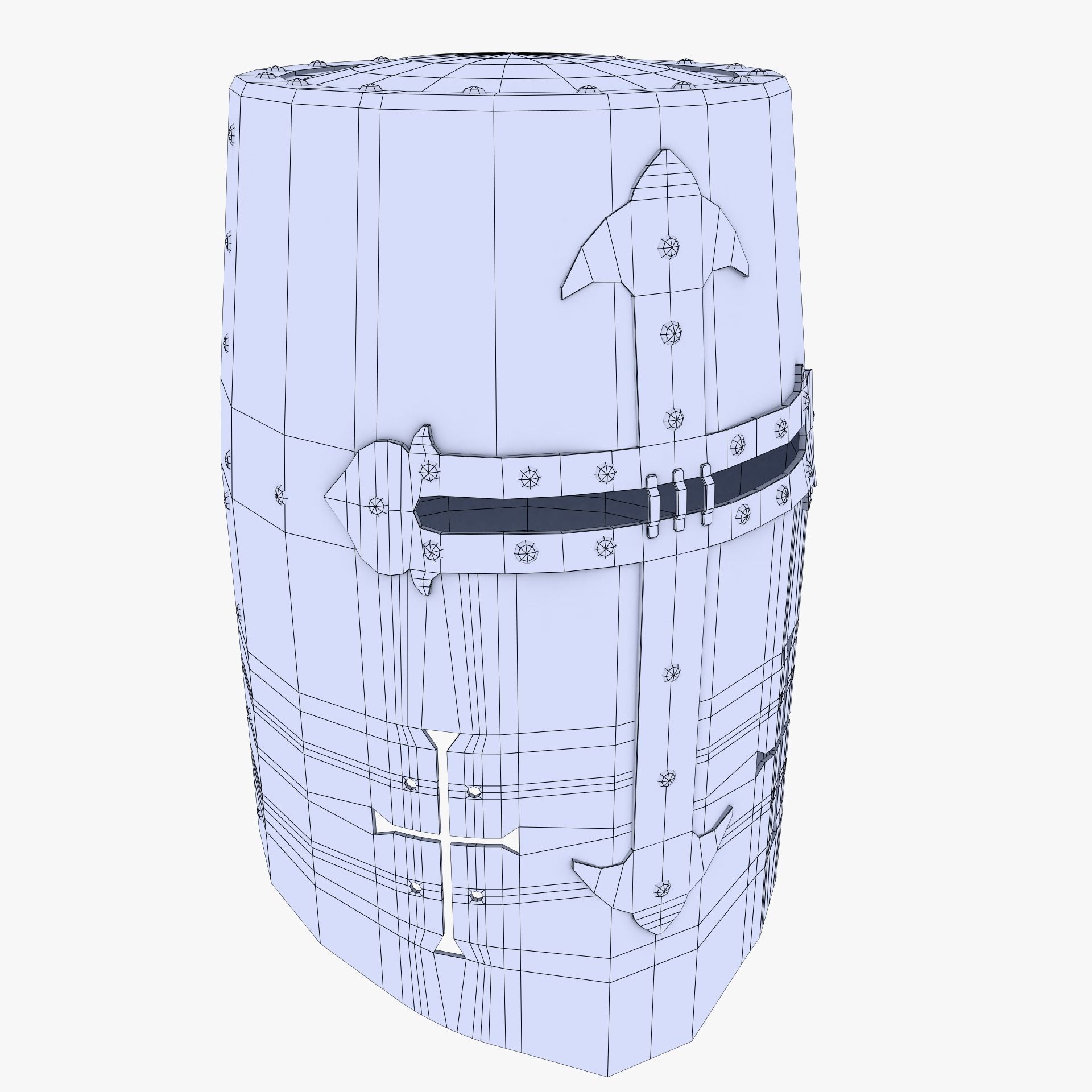 Templar Helmet Low-poly 3D model_4