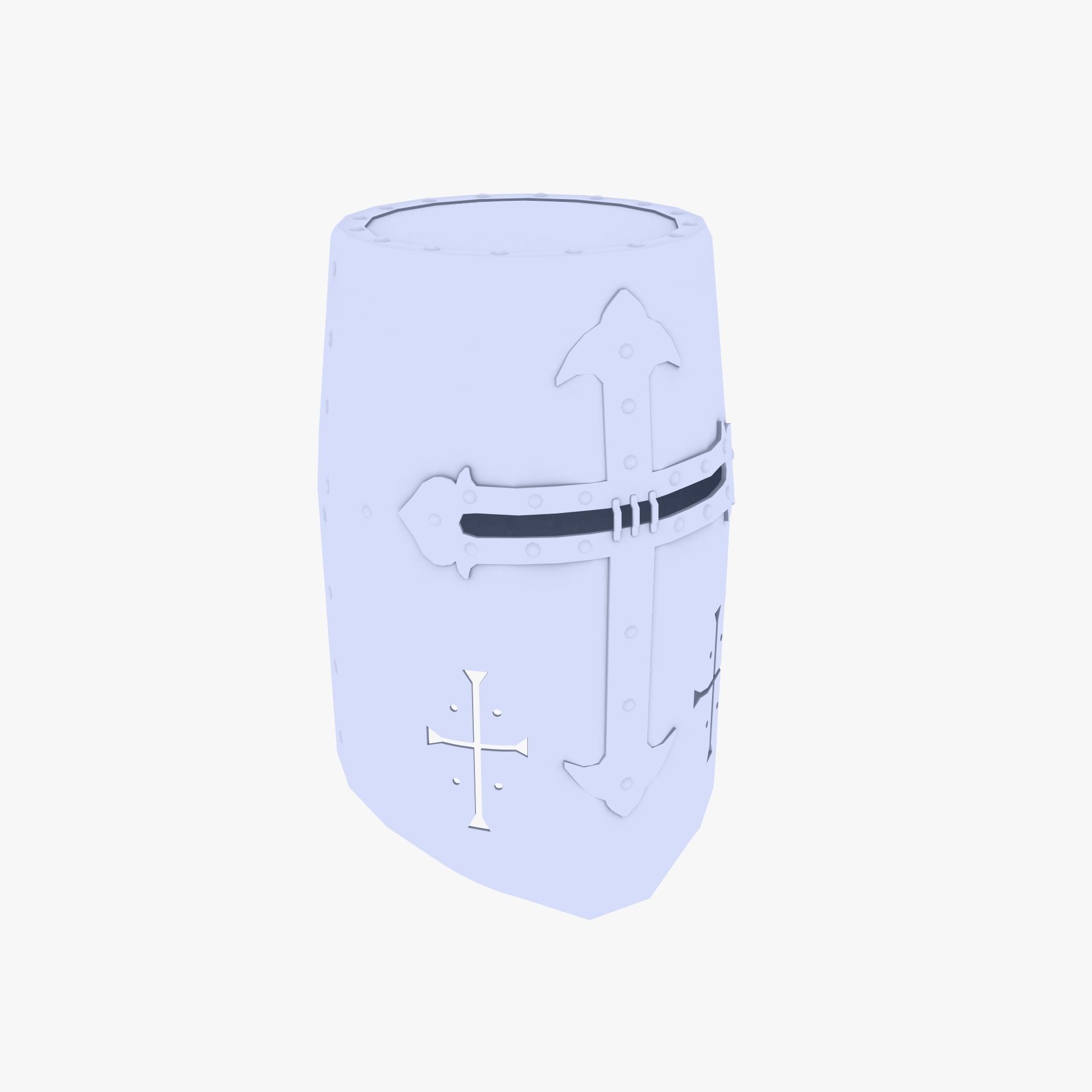 Templar Helmet Low-poly 3D model_0