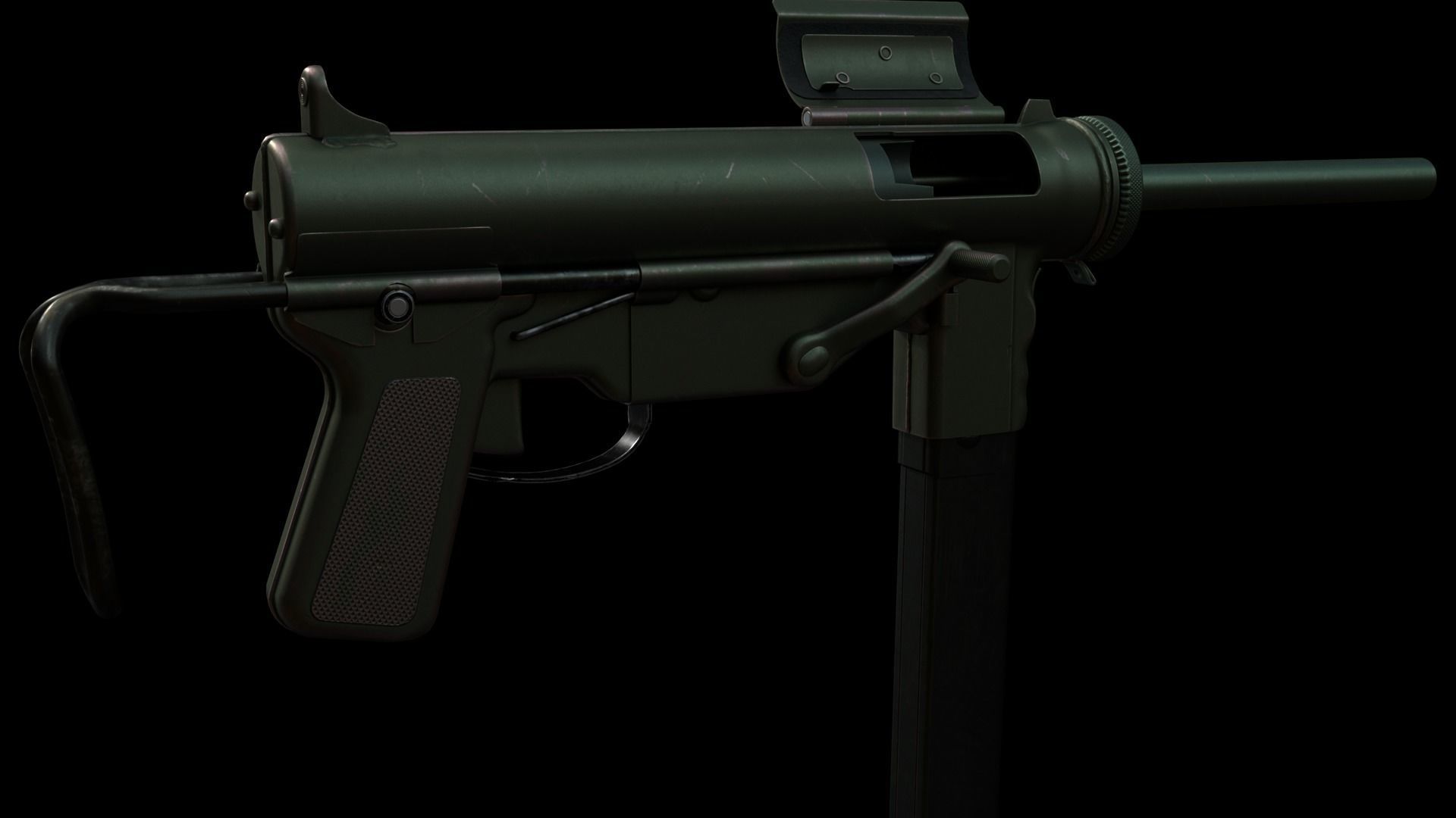 M3 Grease Gun Low-poly 3D model_15