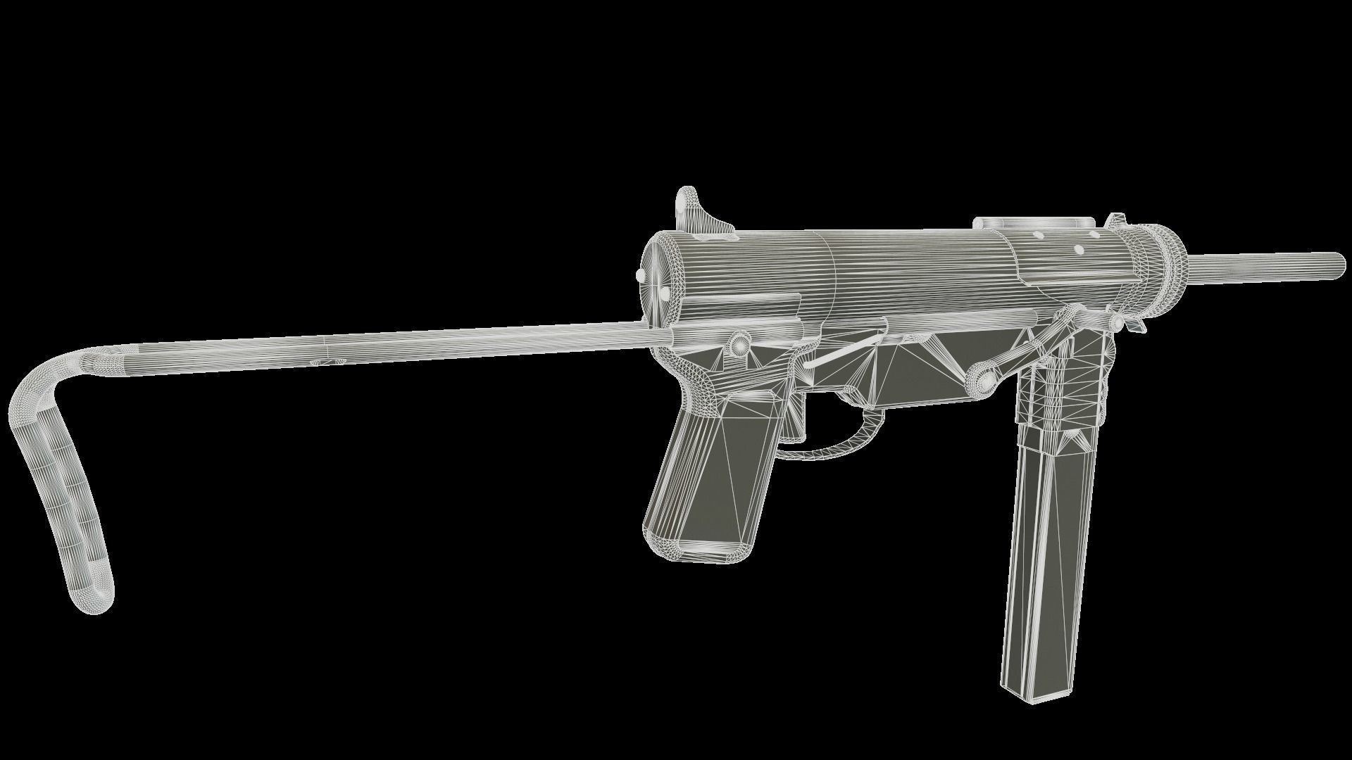 M3 Grease Gun Low-poly 3D model_28