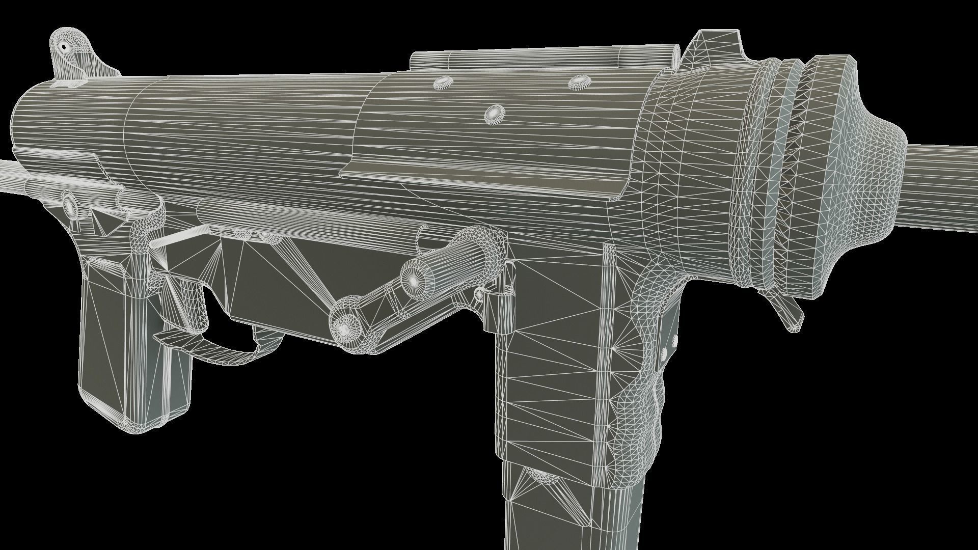 M3 Grease Gun Low-poly 3D model_30