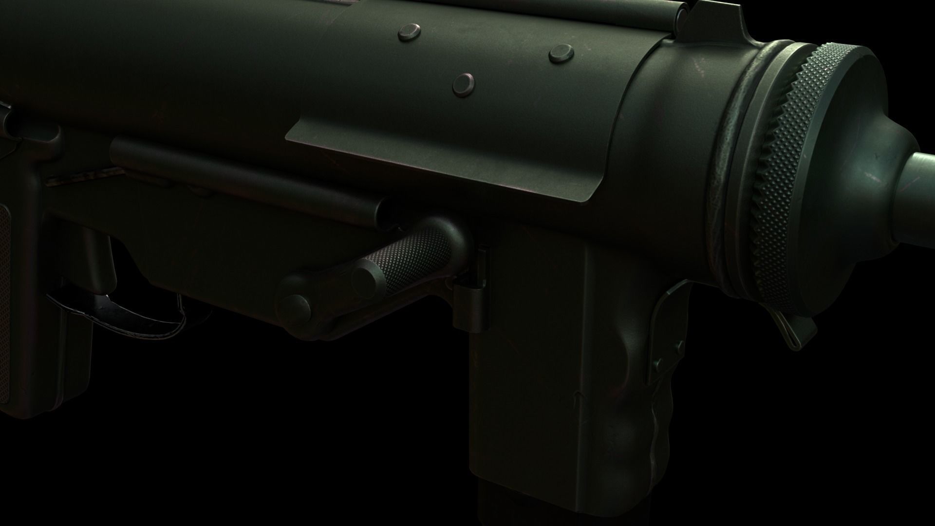 M3 Grease Gun Low-poly 3D model_5