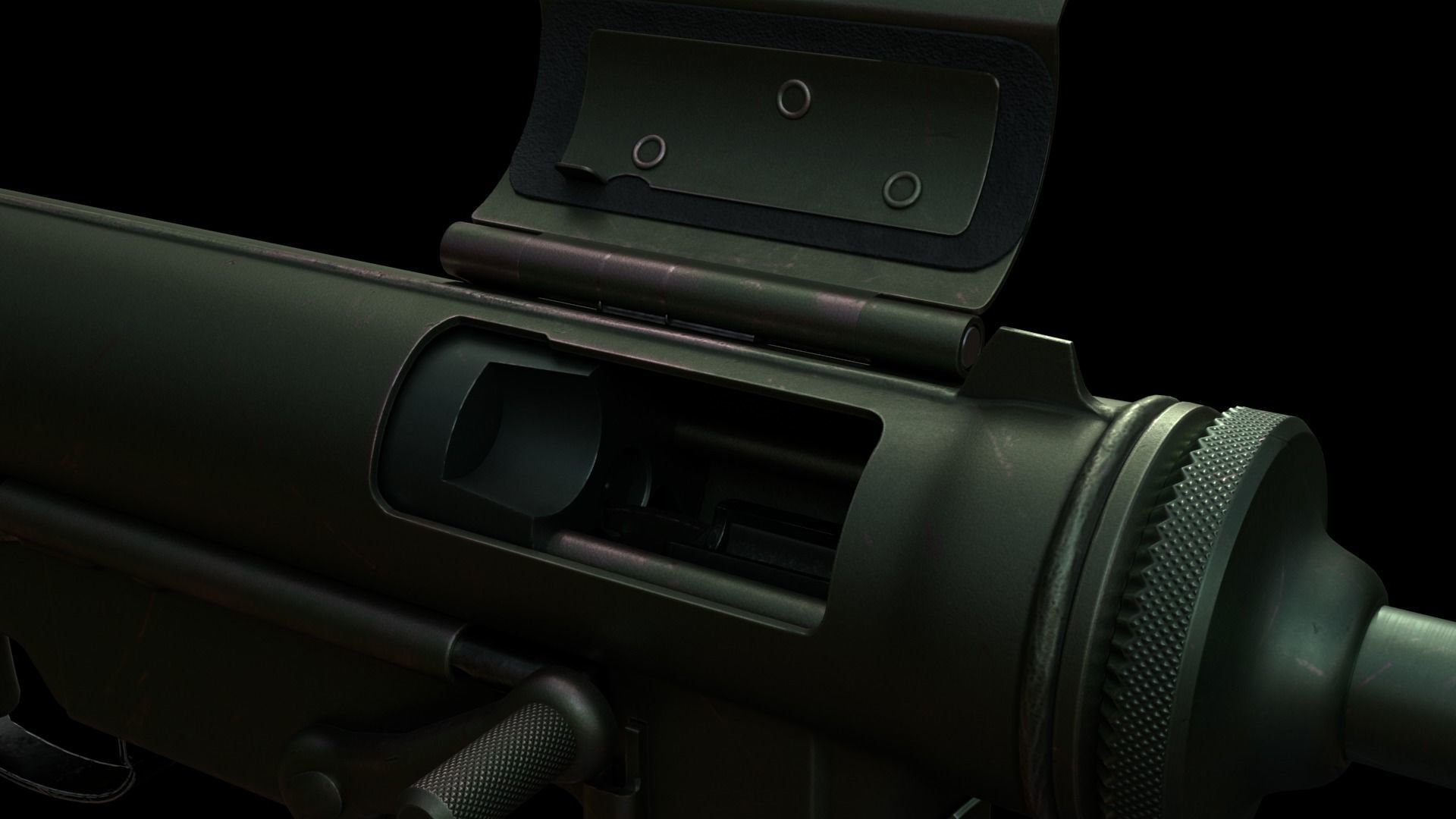 M3 Grease Gun Low-poly 3D model_16