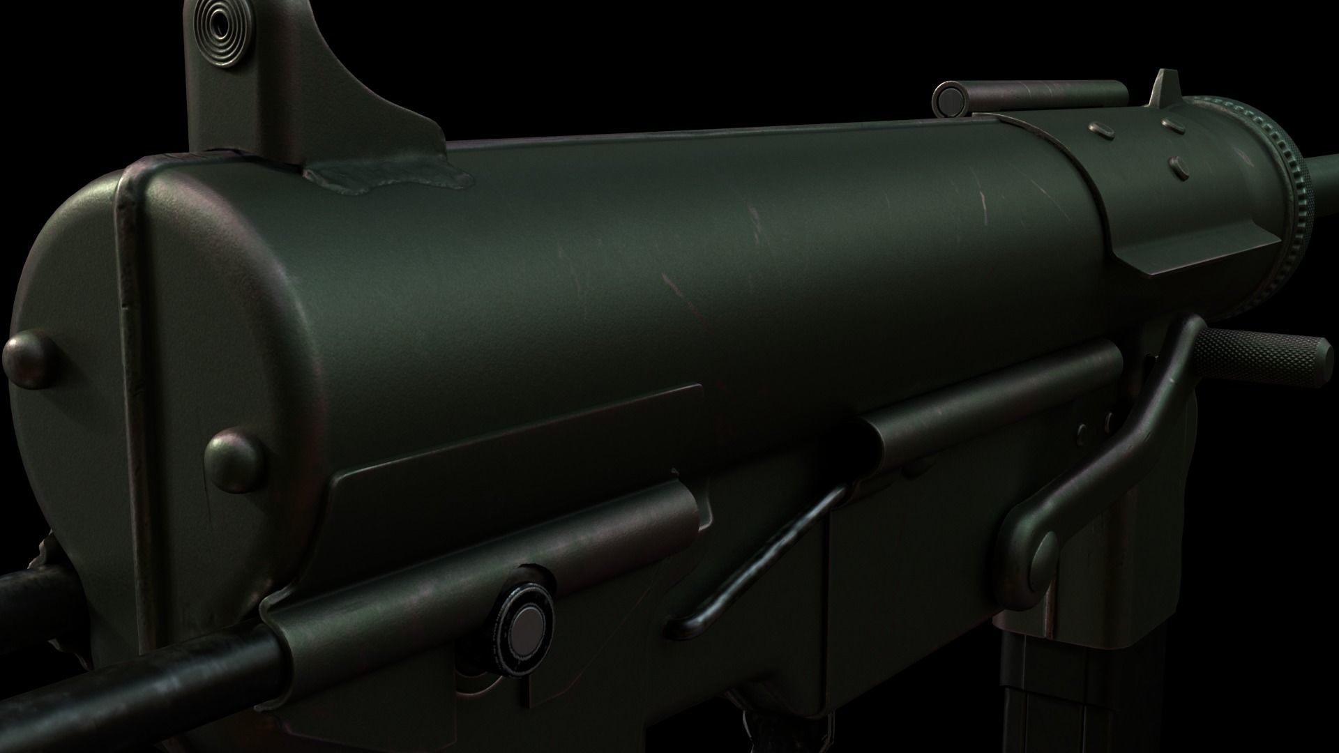 M3 Grease Gun Low-poly 3D model_6