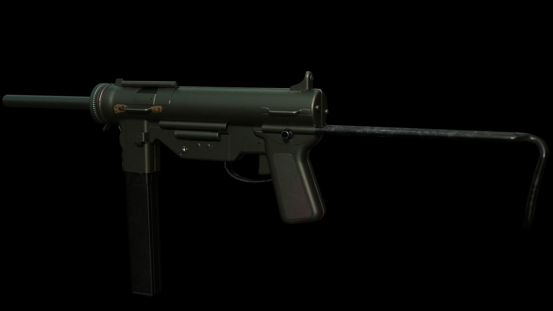 M3 Grease Gun Low-poly 3D model_4