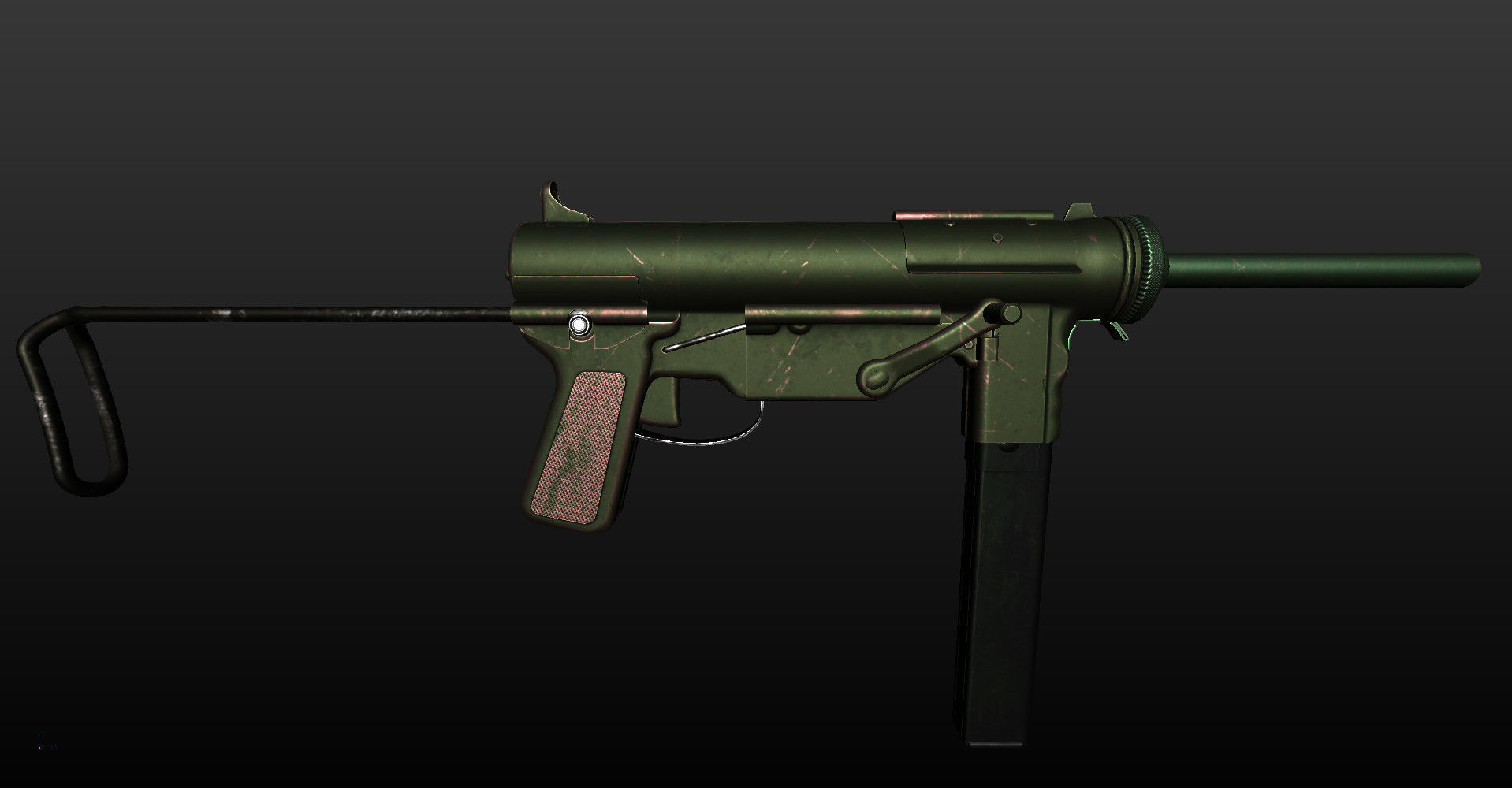 M3 Grease Gun Low-poly 3D model_19