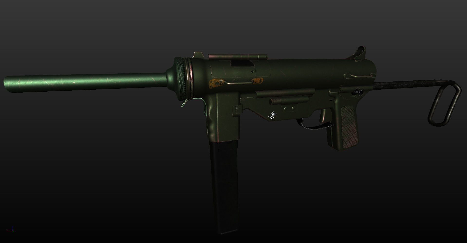 M3 Grease Gun Low-poly 3D model_22