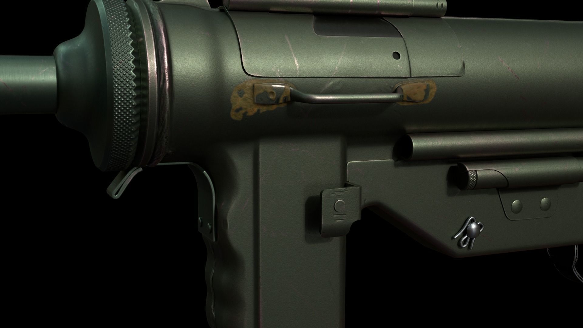 M3 Grease Gun Low-poly 3D model_8