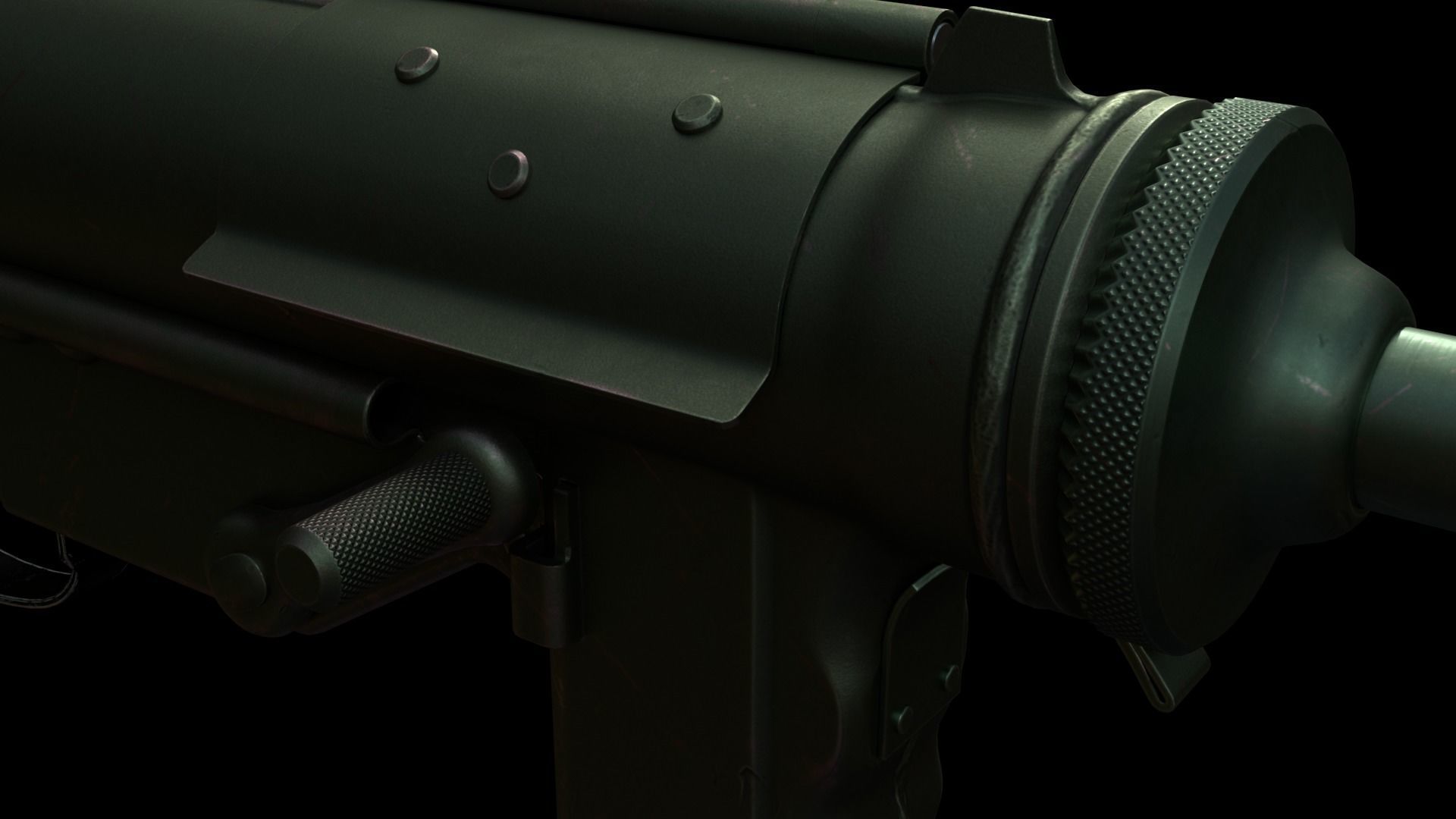 M3 Grease Gun Low-poly 3D model_13