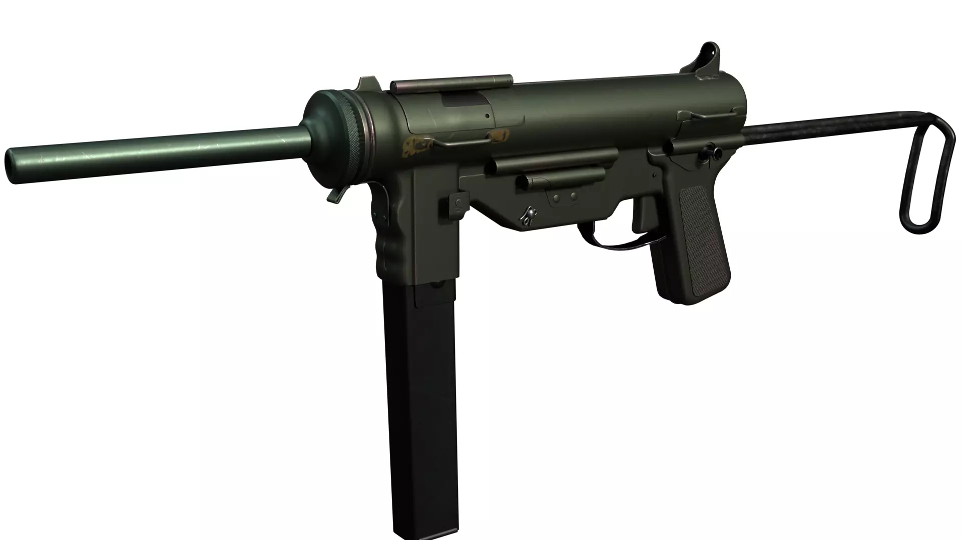 M3 Grease Gun Low-poly 3D model_0