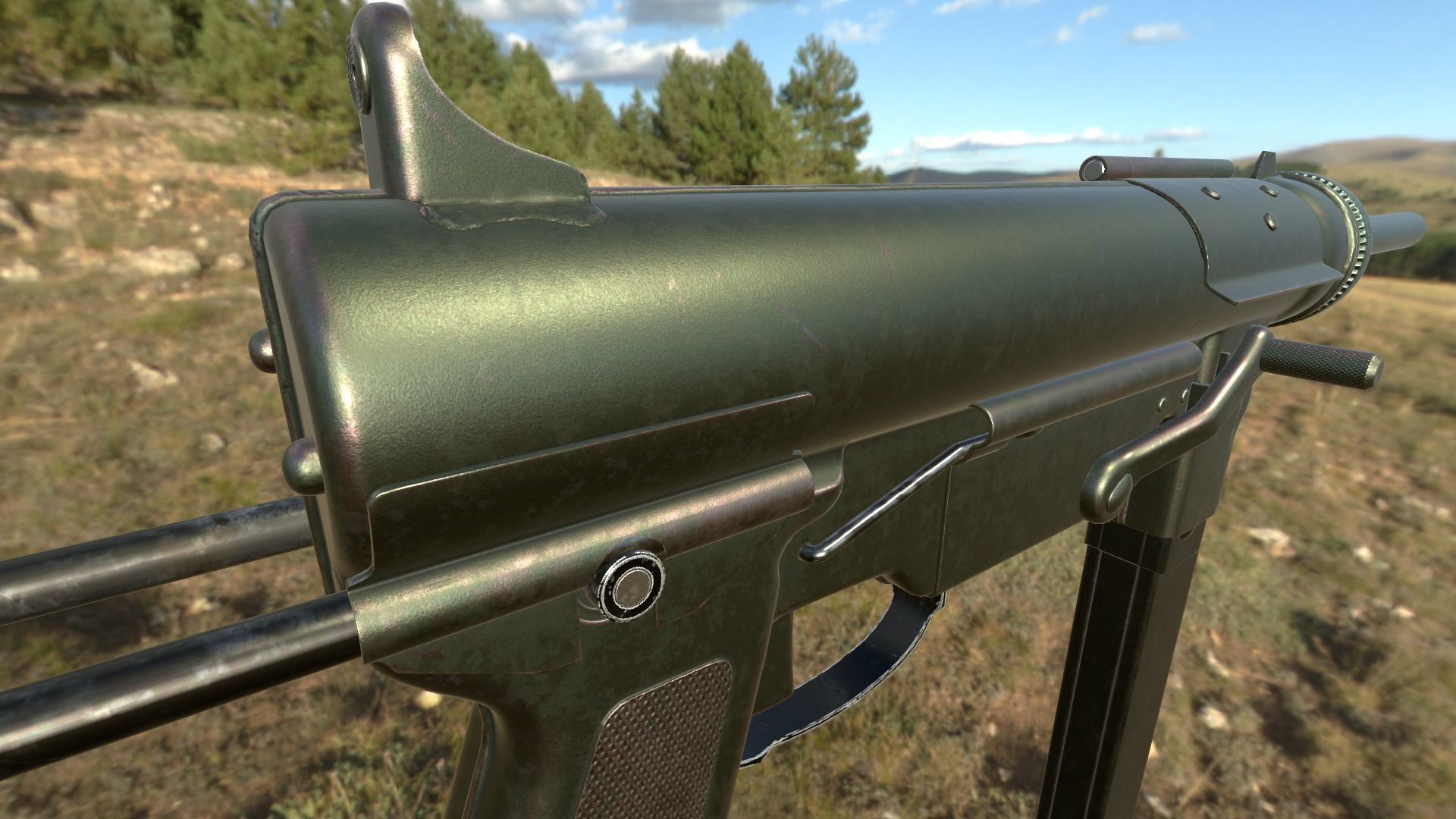 M3 Grease Gun Low-poly 3D model_27