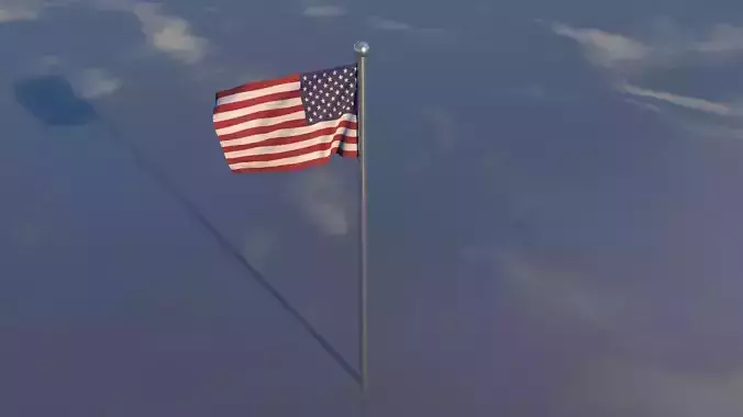 Flag ripple animation Low-poly 3D model