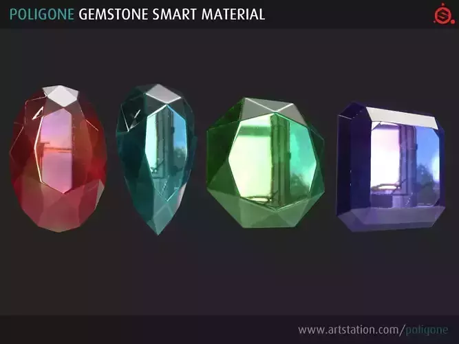 Poligone Gemstone Smart Material for Substance Painter