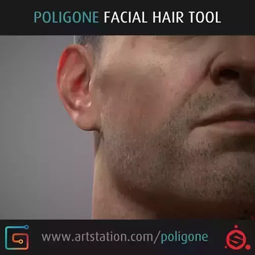 Poligone Facial Hair Tool for Substance Painter
