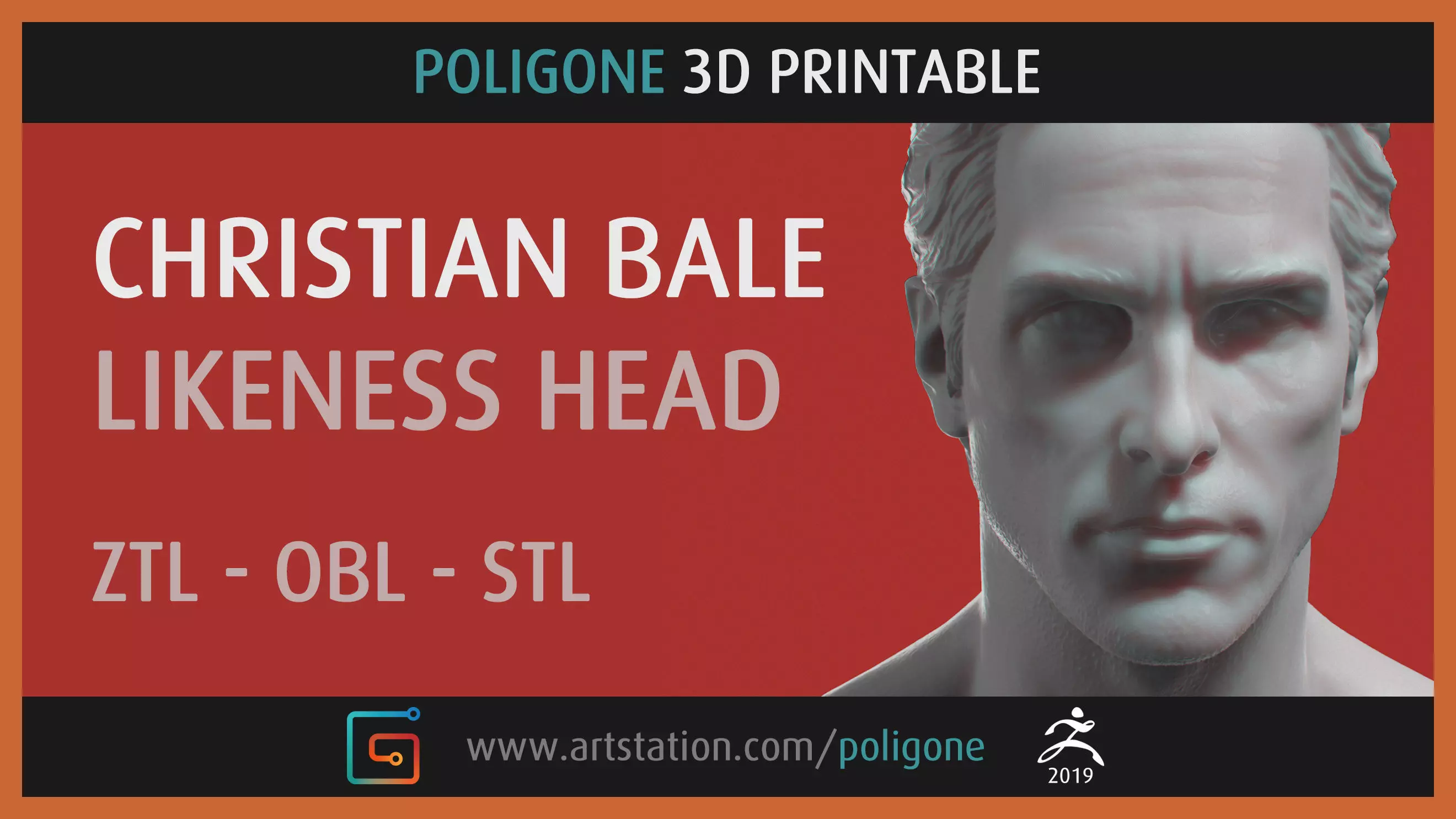 Christian Bale Head - 3D Printable 3D print model